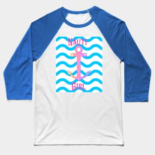 Nautical Girl With Waves Baseball T-Shirt